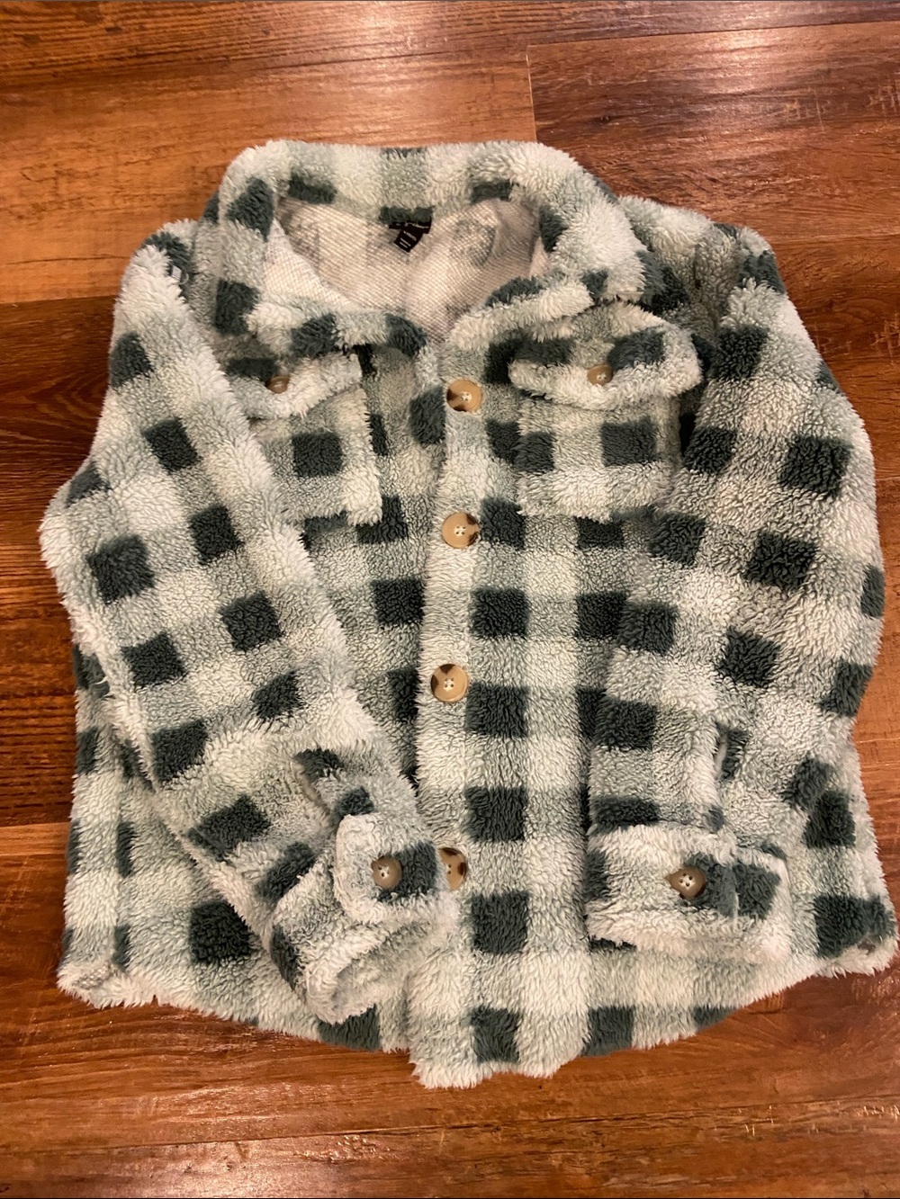 art class Soft Mint Sherpa Pullover - Light Green & Cream